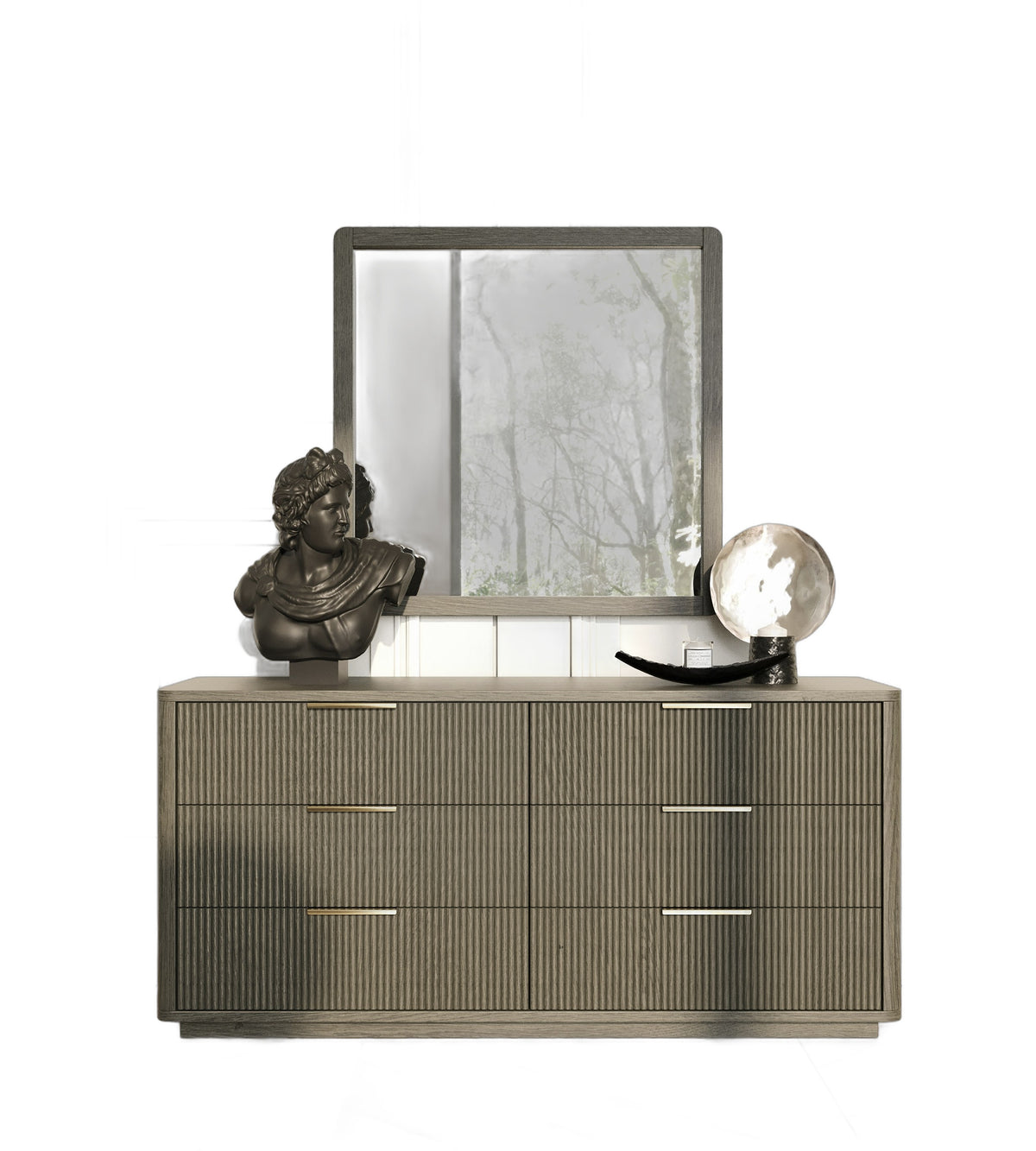 Santa Monica - Modern Grey Wash Mirror