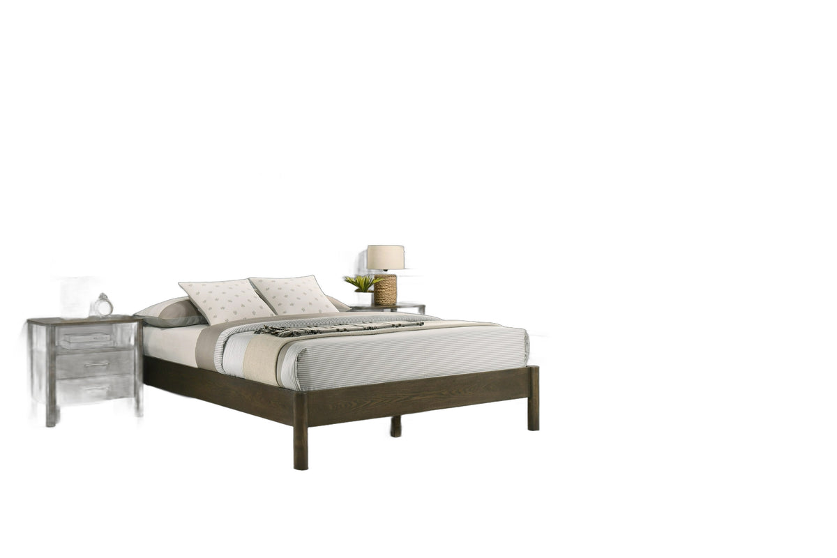 Carolina - Modern Grey Fabric + Wenge Bedroom Set