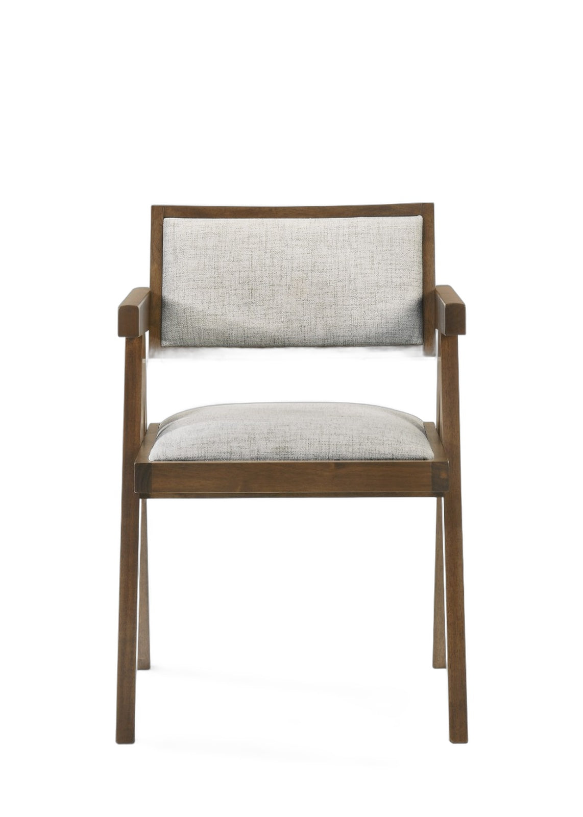 Fern - Modern Walnut and Beige Dining Chair Set of 2