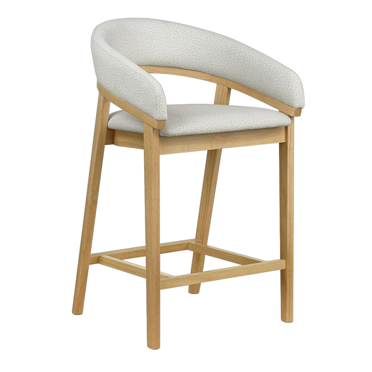 Truman - Mid-Century Modern Grey + Natural Oak Counter Chair (Set of 2)