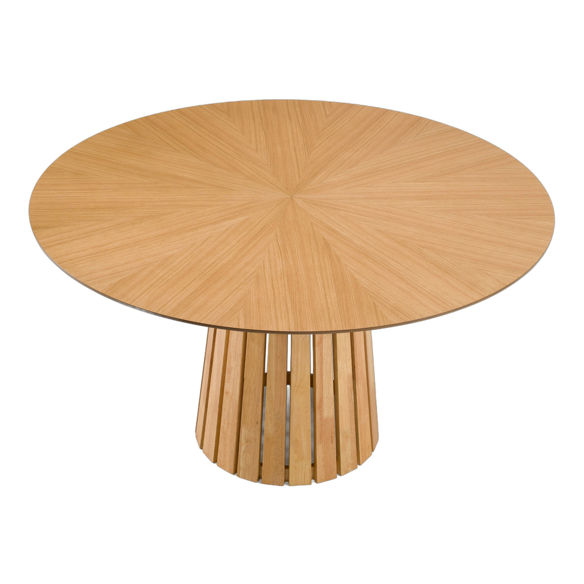 Weiss - Mid-Century Modern Natural Oak Round Dining Table