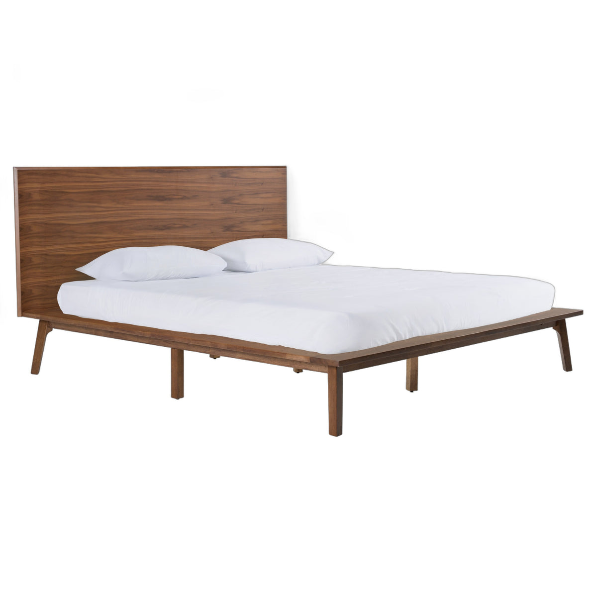 Carmen Mid-Century Modern Walnut Bed
