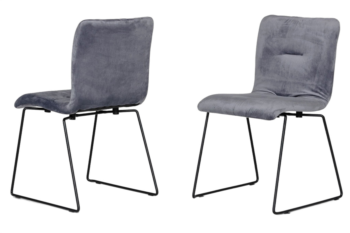 Yannis - Modern Grey Fabric Dining Chair (Set of 2)