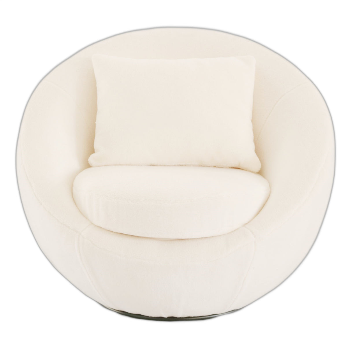 Gypsum - Modern White Swivel Accent Chair
