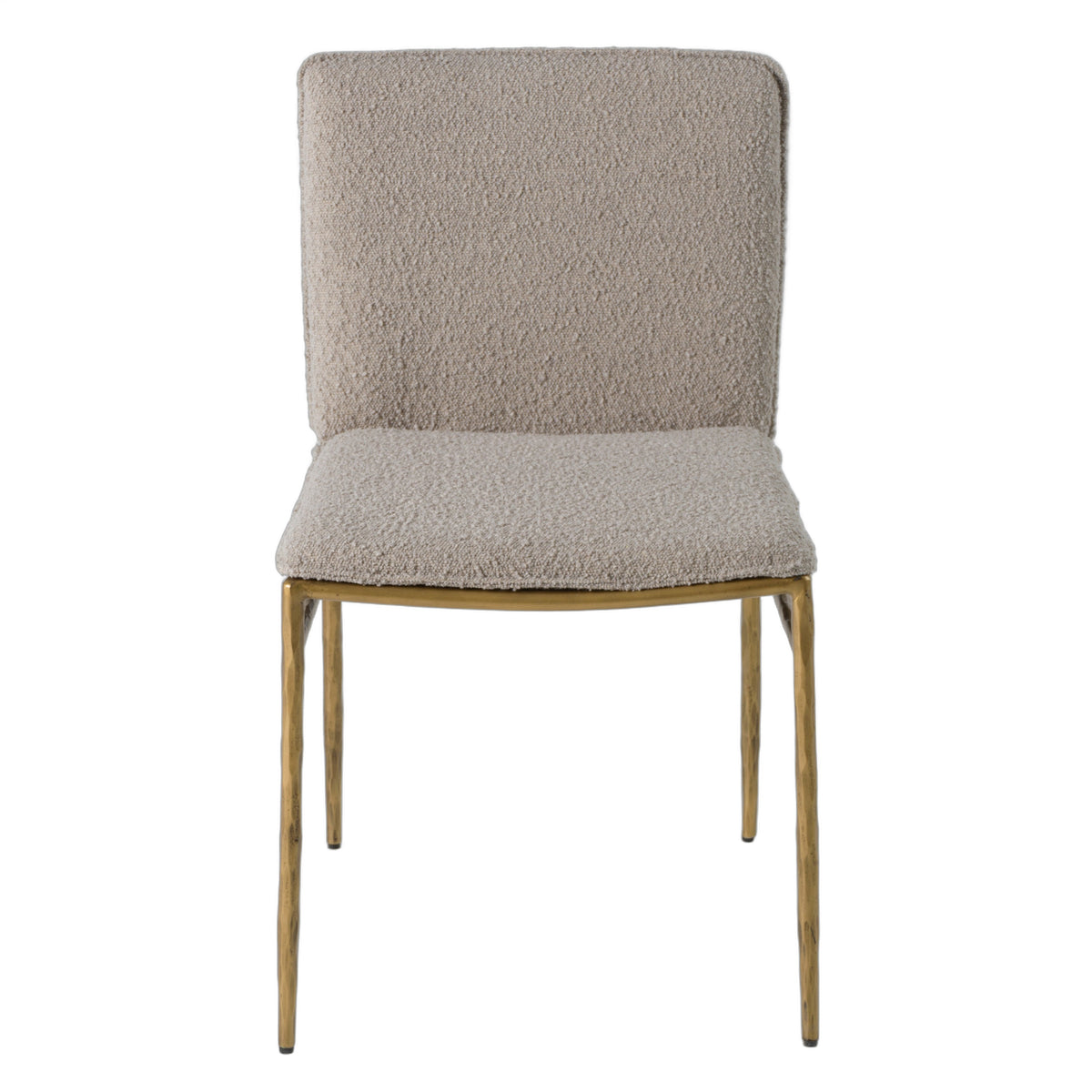 Atlanta - Modern Beige Fabric & Brass Dining Chair