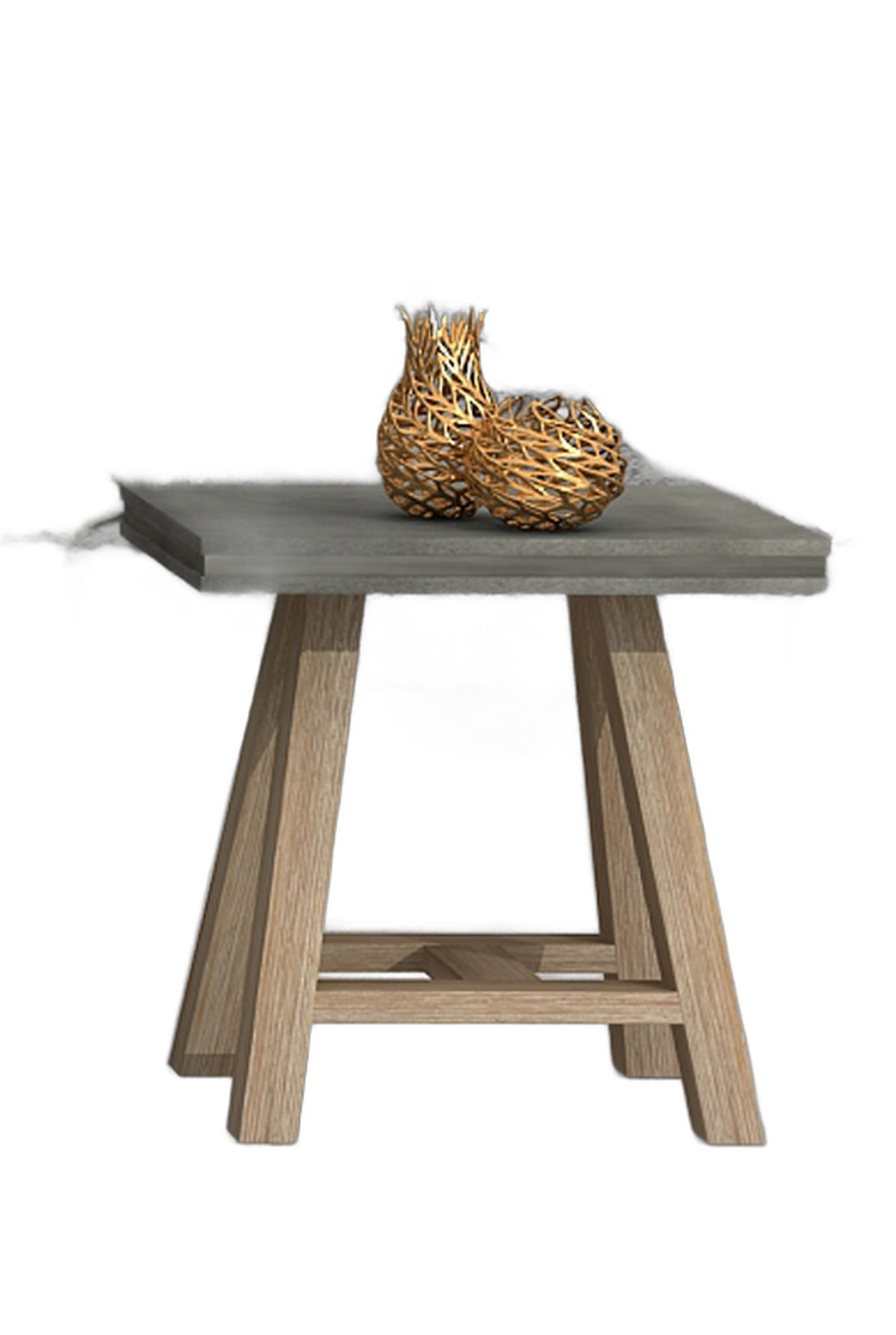Civic Modern Concrete & Acacia End Table