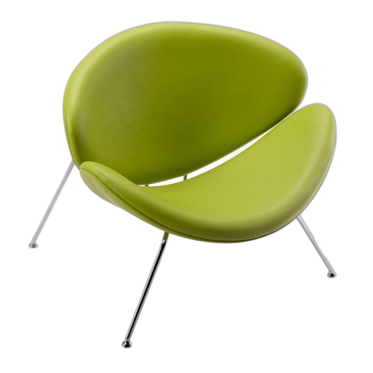 Anais Mid-Century Green Leatherette Accent Chair