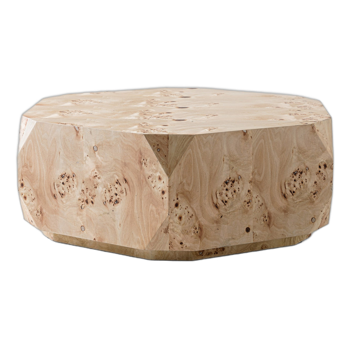 July - Modern Mapa Burl Round Coffee Table
