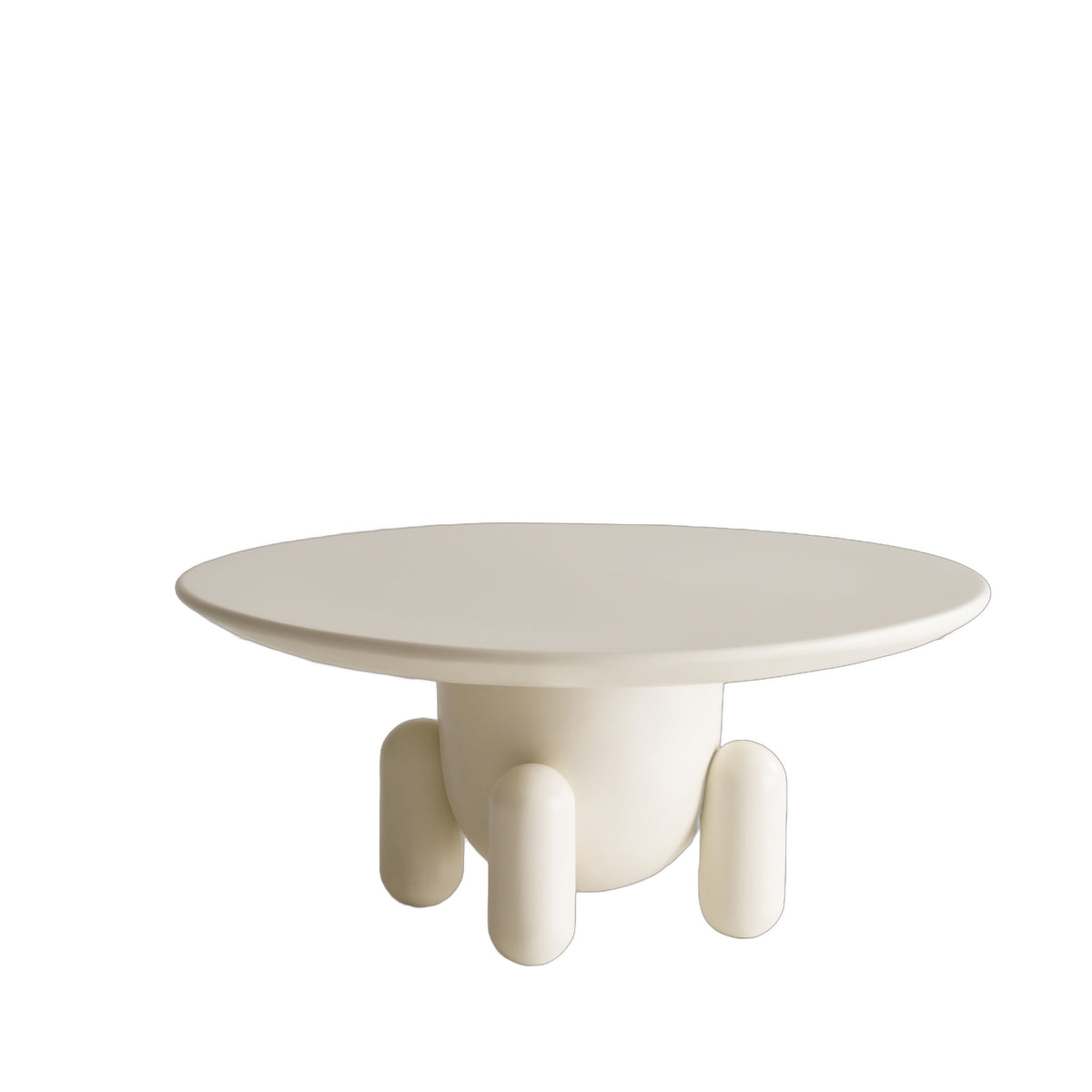Gabby - Contemporary White Round Coffee Table
