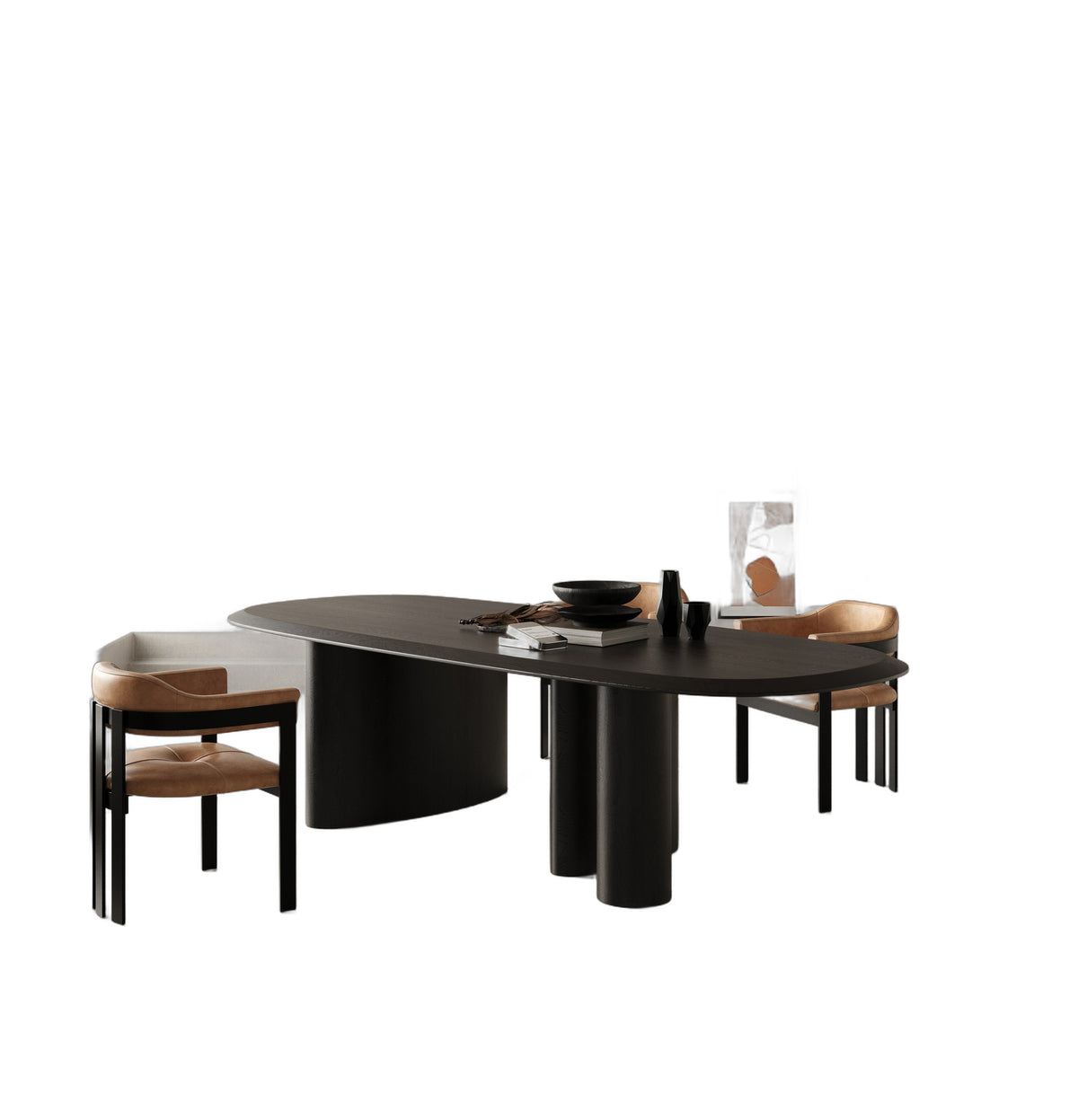Summit - Modern 118" Black Ash Dining Table