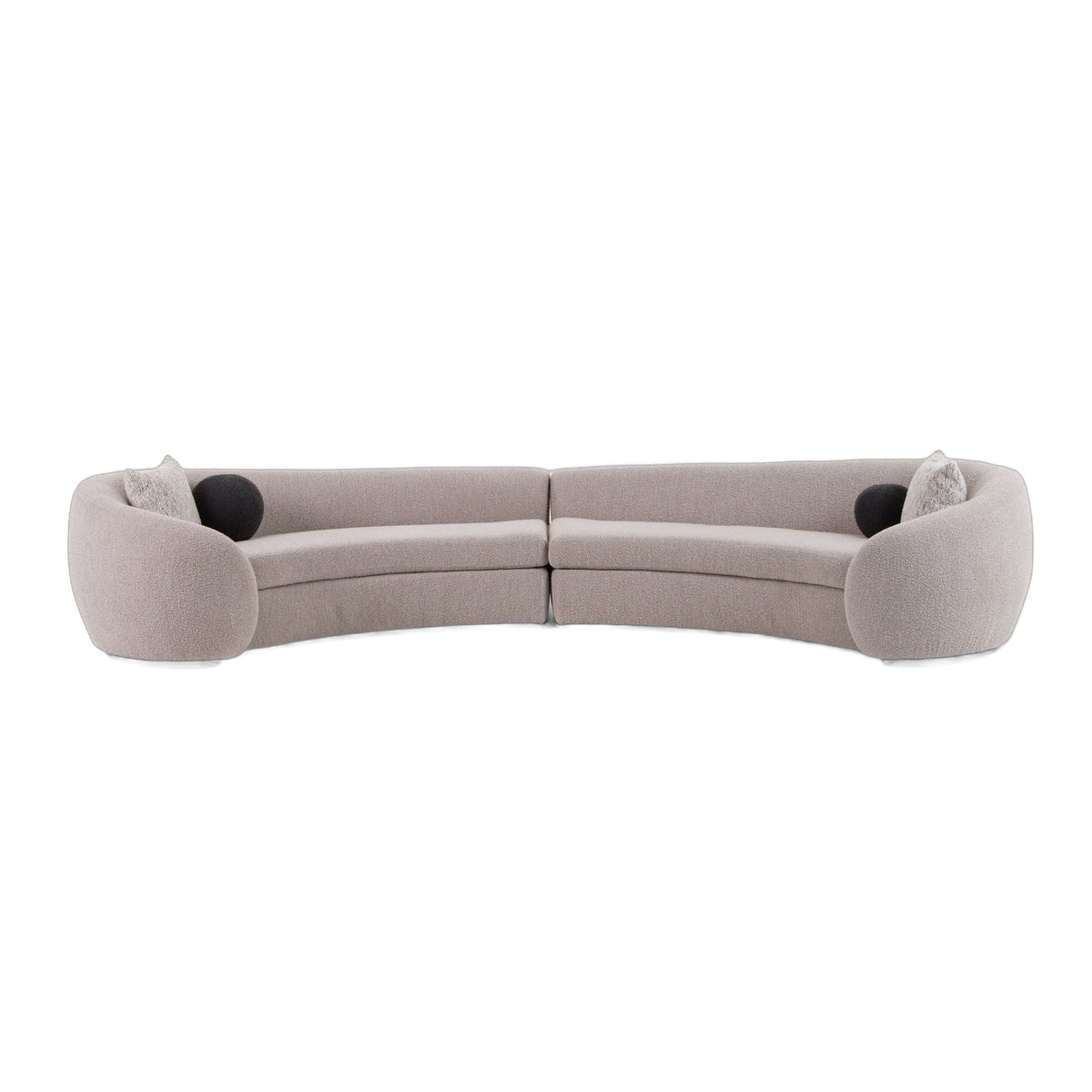 Kilmer Modern Grey Curved Fabric Sectional Sofa