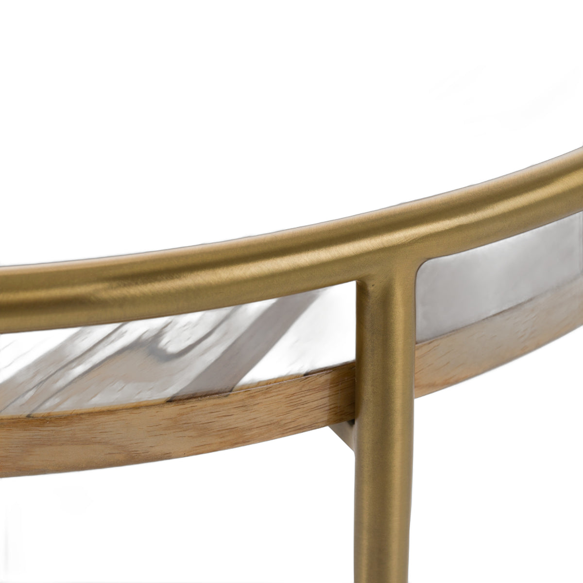 Gilcrest - Glam Brown and Gold Marble End Table