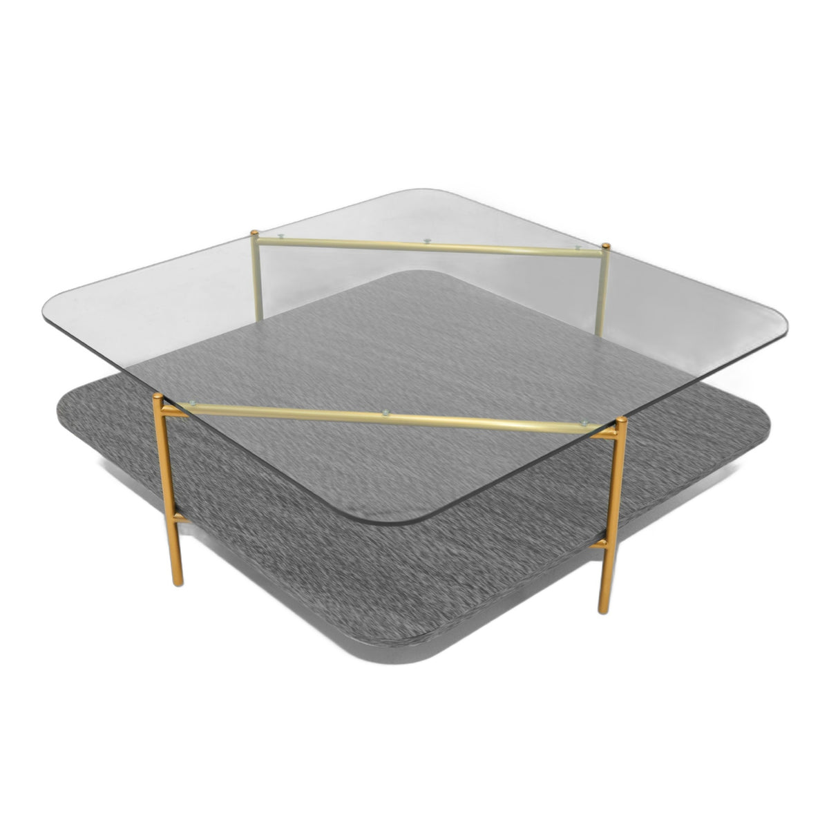 Cari - Glam Gold + Glass Coffee Table