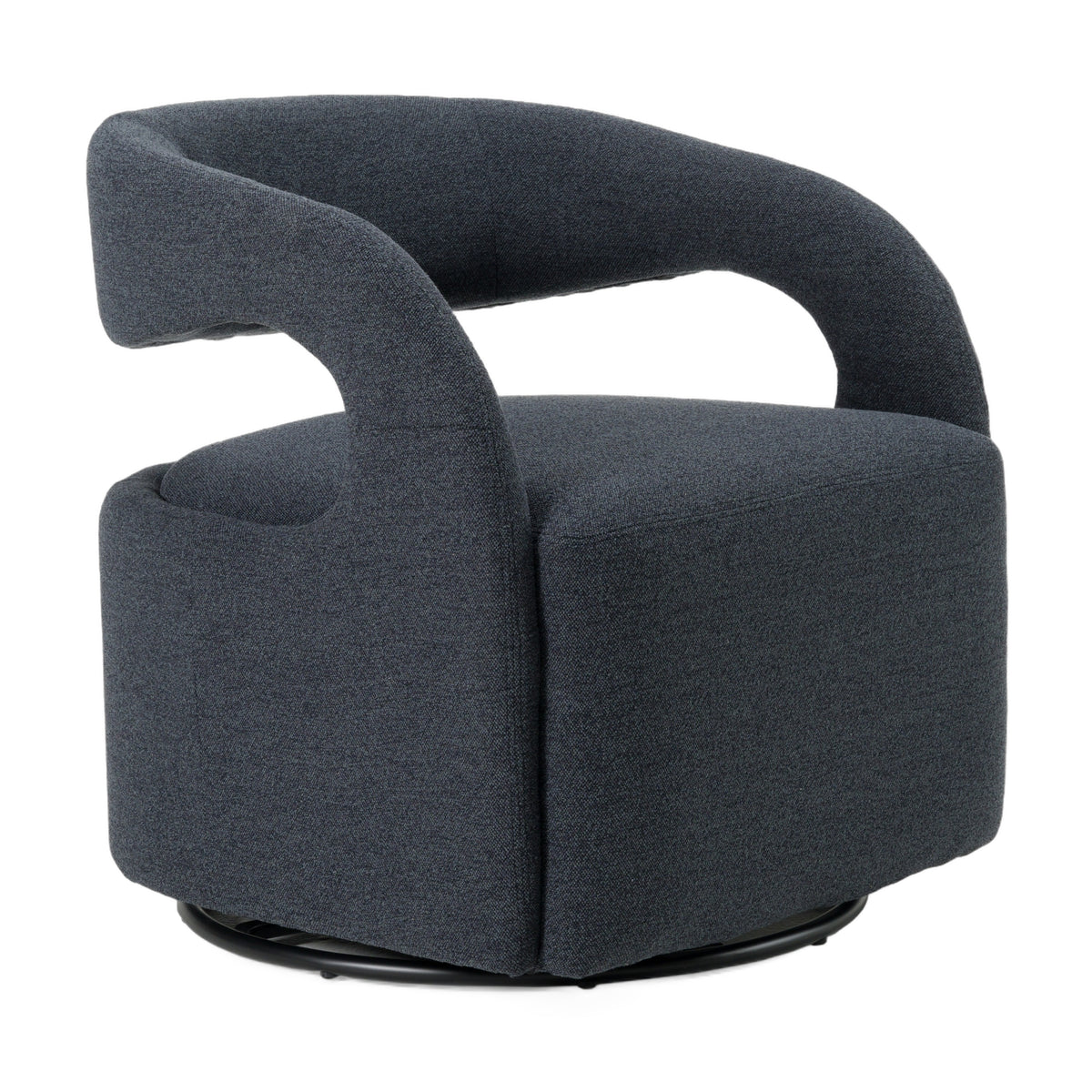 Dowsett - Modern Charcoal Fabric Swivel Accent Chair