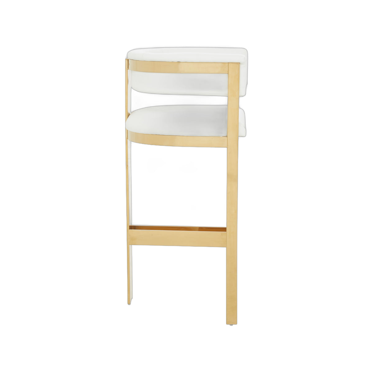 Boswell - Modern White + Gold Barstool