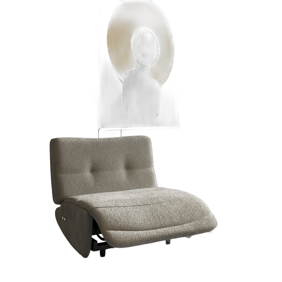 Basil - Modern Grey Fabric Large Electric Recliner Chair