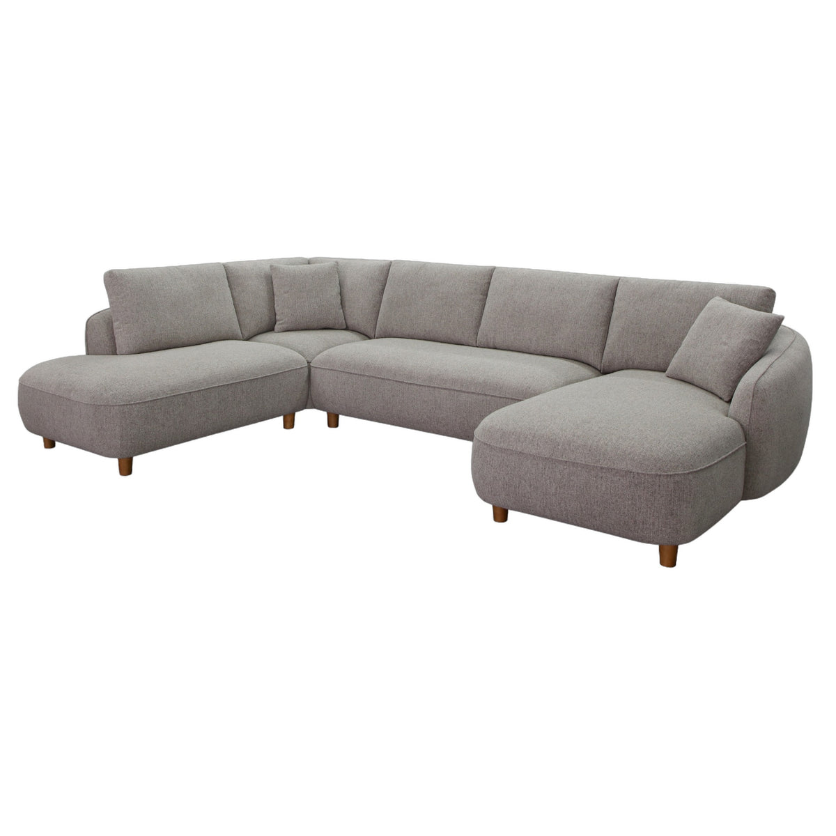 Joslin - Modern Grey Fabric U-Shaped Sectional Sofa