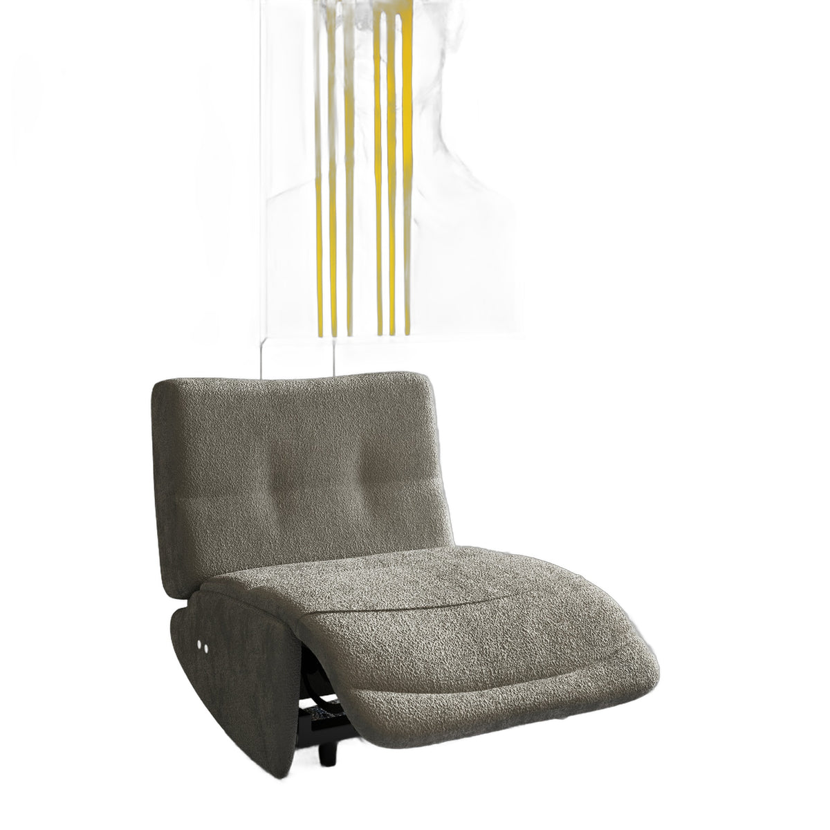 Basil - Modern Grey Fabric Small Sofa With 3 Electric Recliners