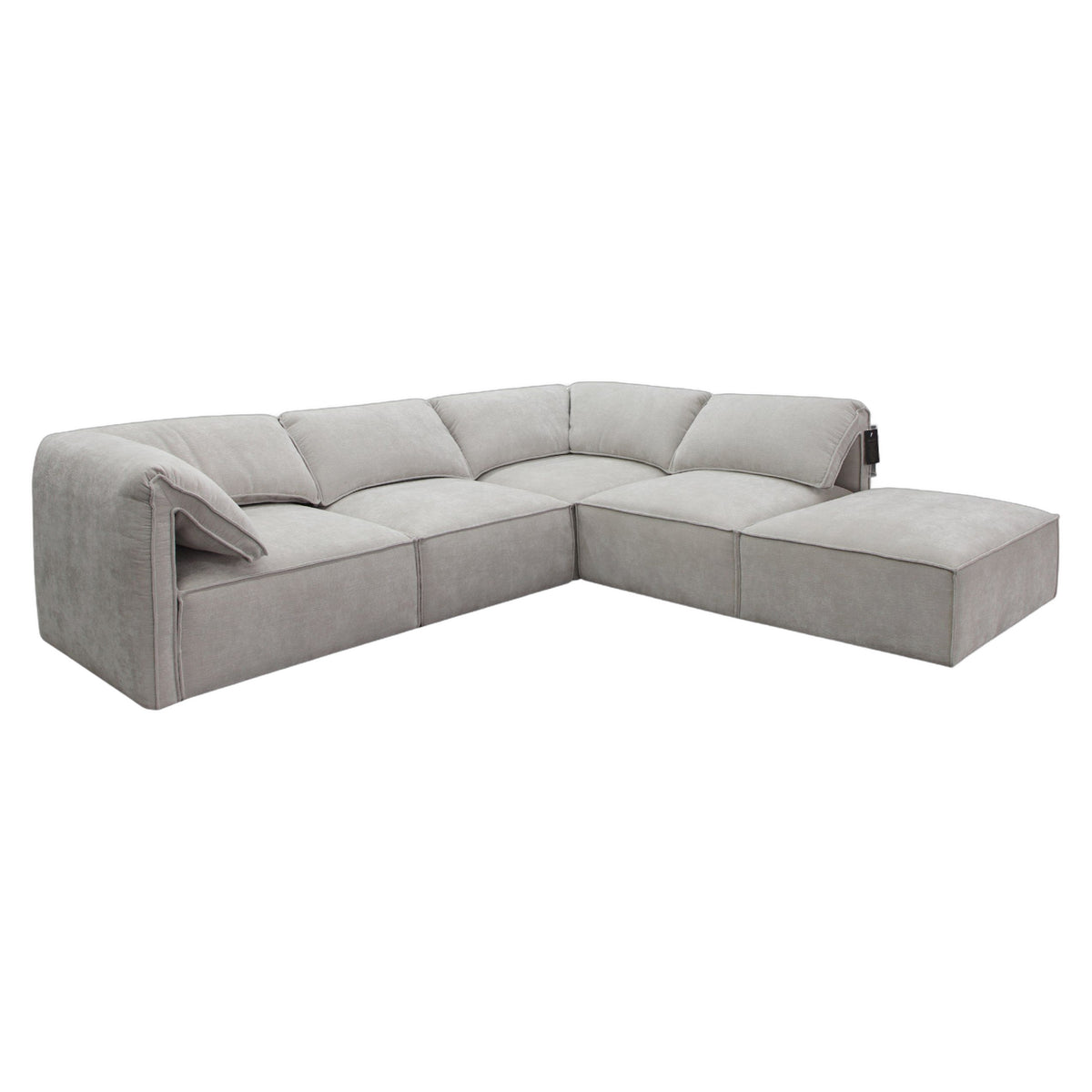 Gene - Modern Light Grey Fabric Modular Sectional Sofa-5-Piece Sectional
