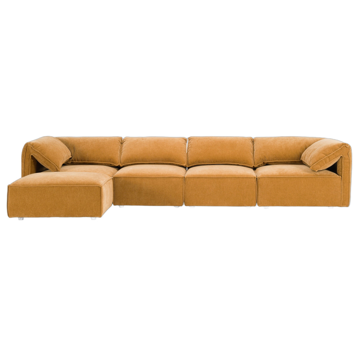 Gene - Modern Ochre Fabric Modular Sectional Sofa