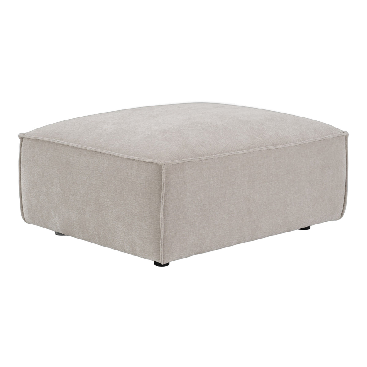 Gene - Modern Light Grey Fabric Modular Ottoman