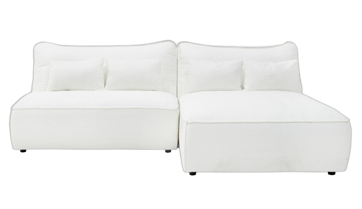 Racine - Modern White Fabric Modular Sectional Sofa