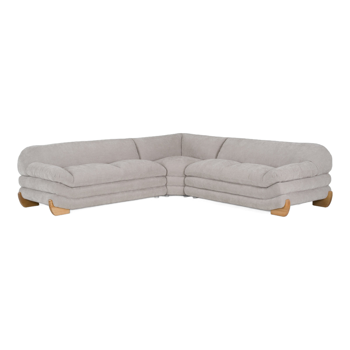 Crockett - Modern Light Grey Fabric Sectional Sofa