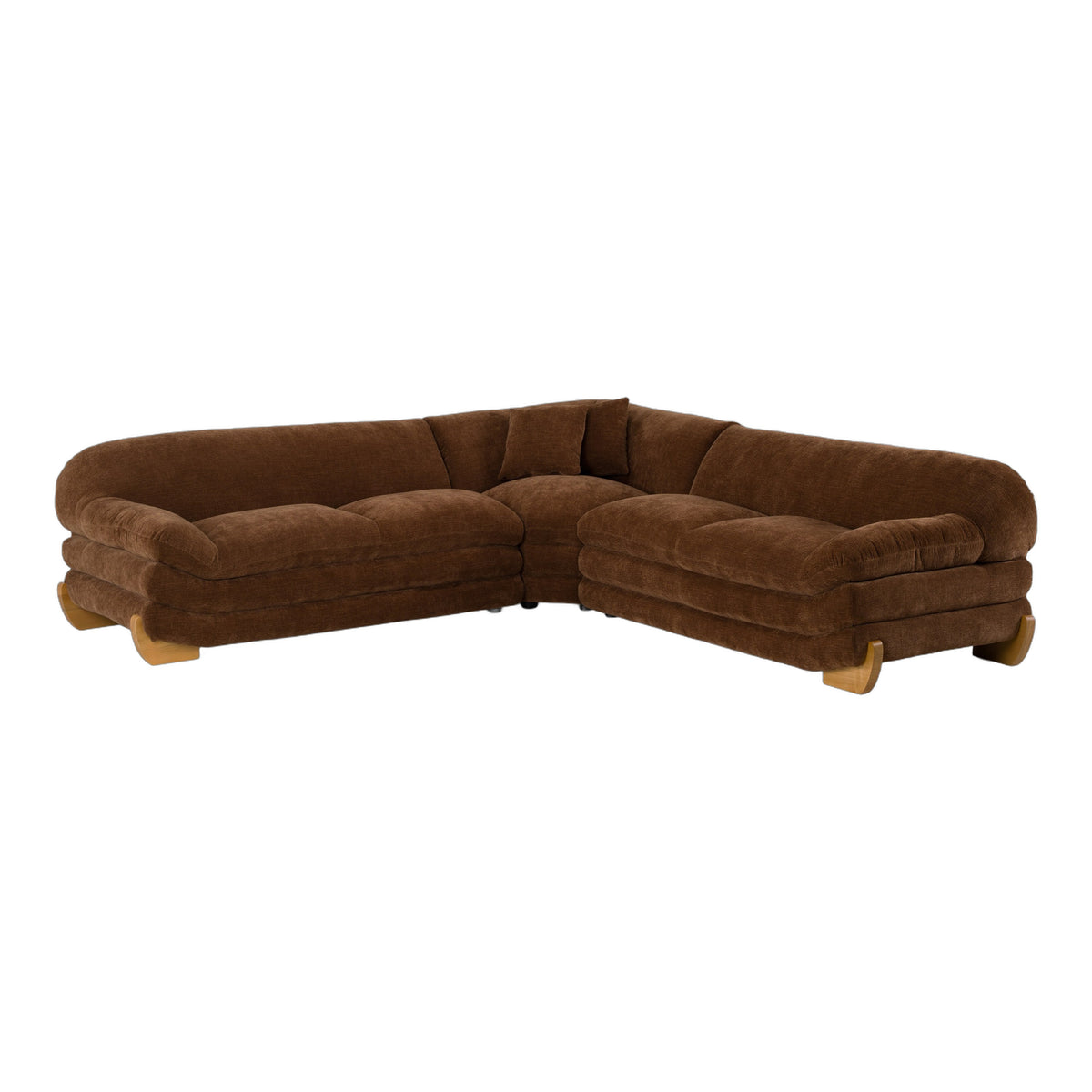 Crockett - Modern Brown Fabric Sectional Sofa