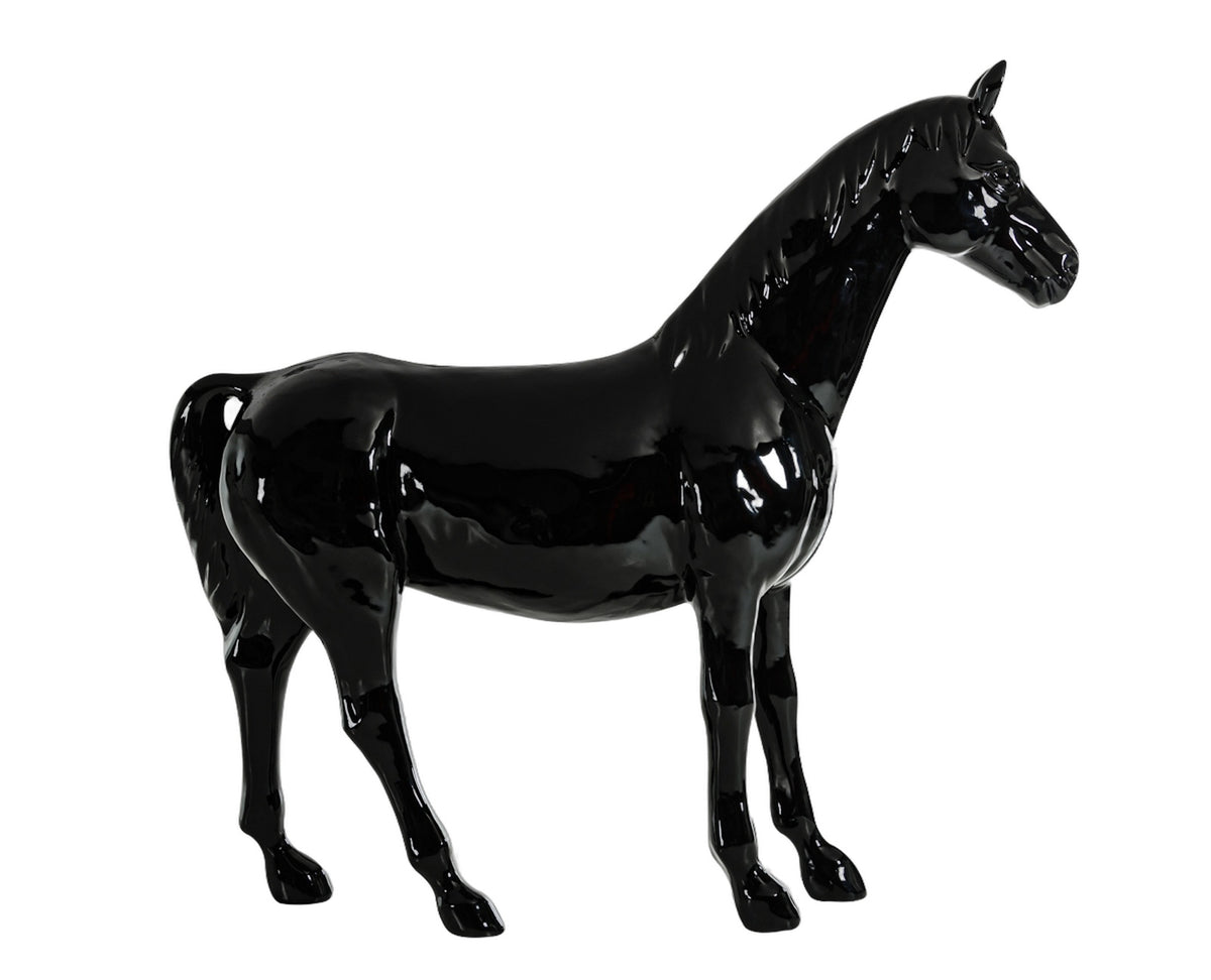 Black Full Size Horse Sculpture