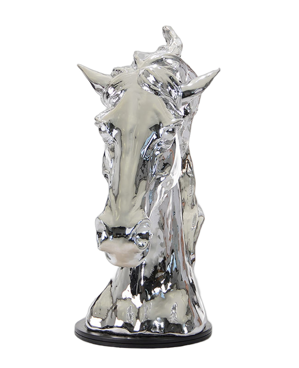 SZ0002 Modern Silver Horse Head Sculpture