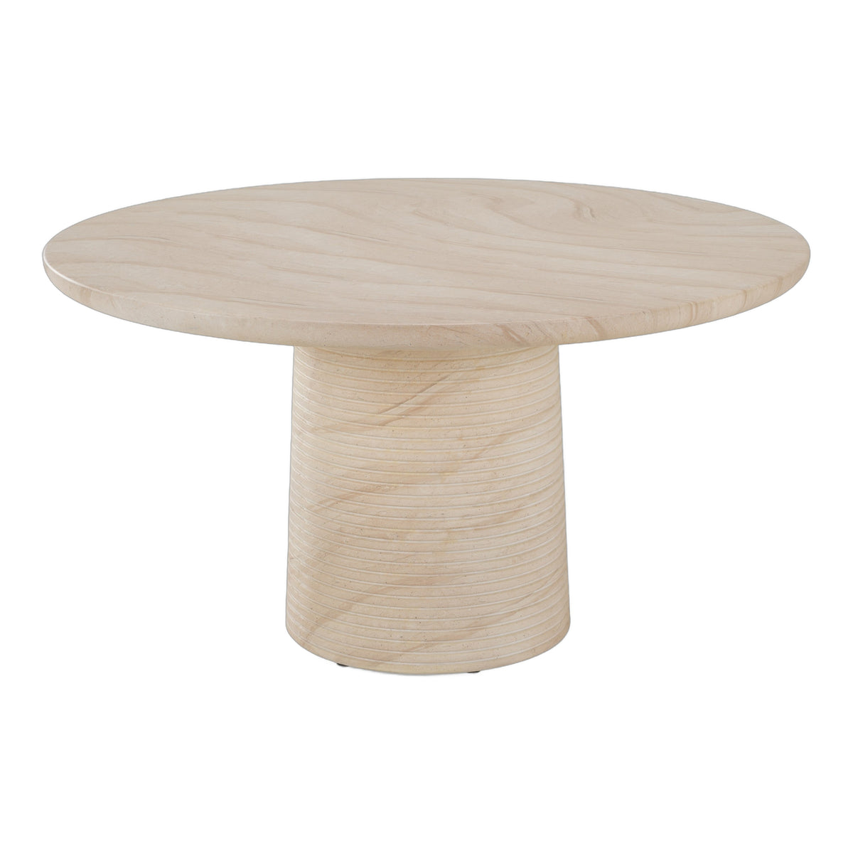 Sinai - Modern Faux Travertine Concrete Round Dining Table