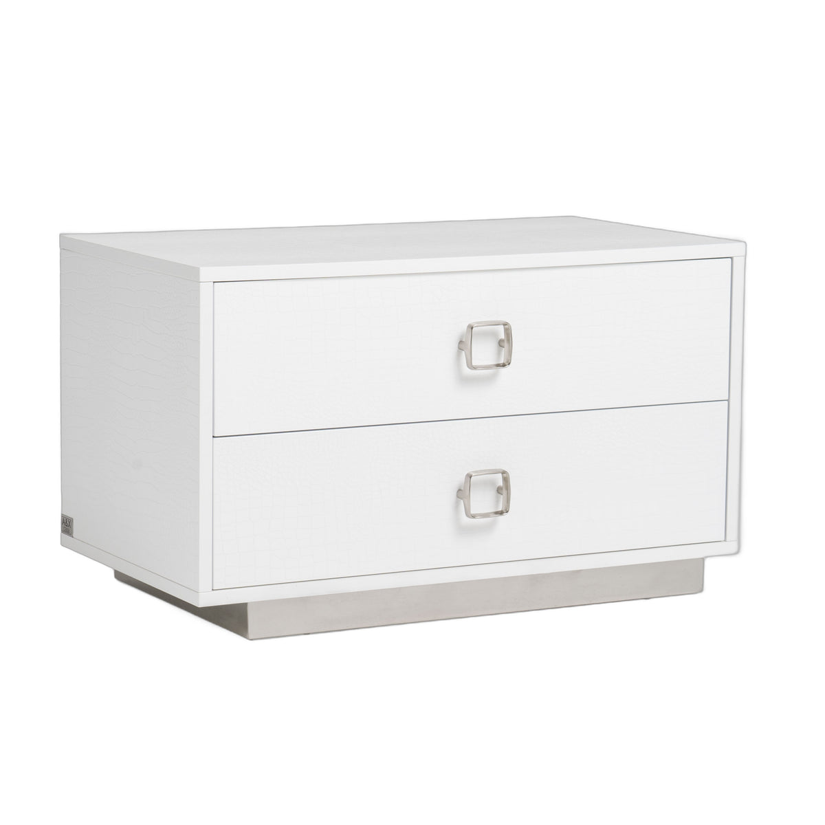 Victoria Modern White Crocodile Nightstand