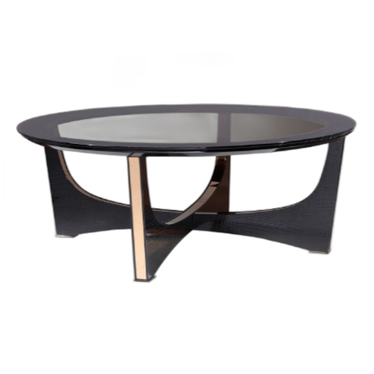 Talin Modern Black Crocodile & Rosegold Coffee Table