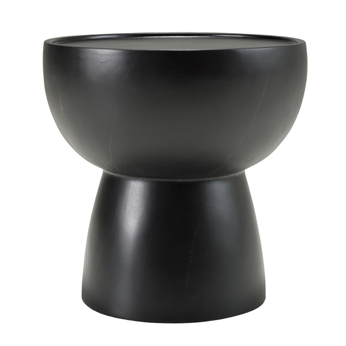 Akron - Modern Black & White Faux Marble Round End Table