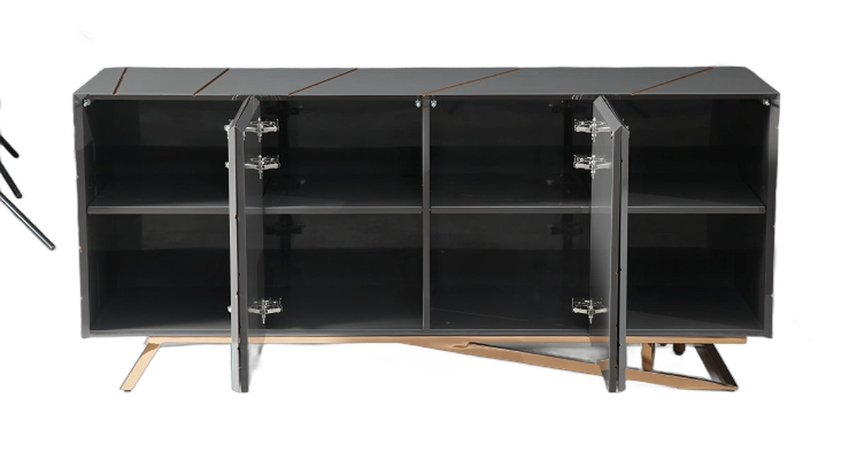 Katzu- Modern Grey and Rose Gold Buffet
