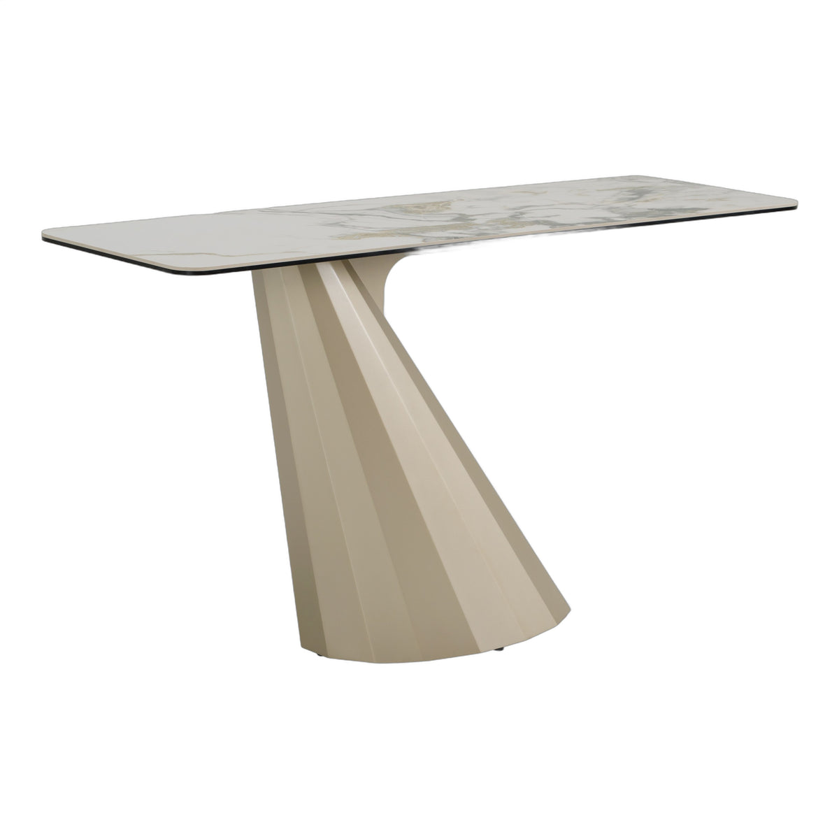 Vela - Modern Ceramic + Brass Console Table