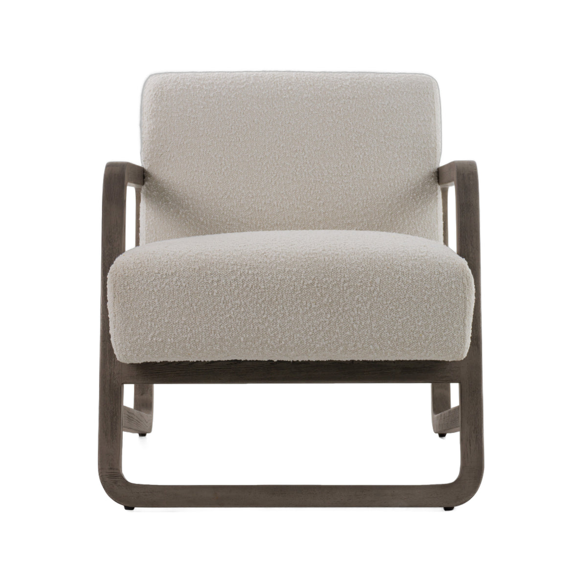 Wilber - Modern Off-White Fabric + Grey Wood Accent Chair