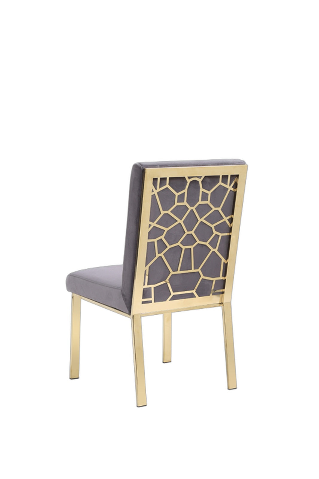 Reba Modern Grey Velvet & Gold Dining Chair (Set of 2)