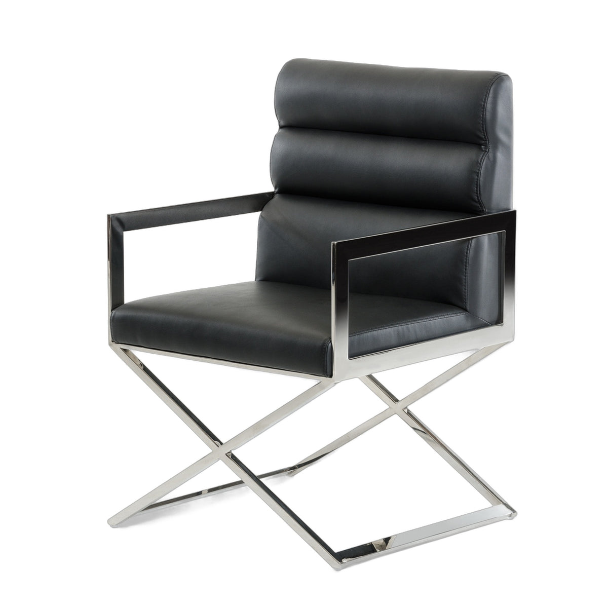 Capra Modern Black Leatherette Dining Chair