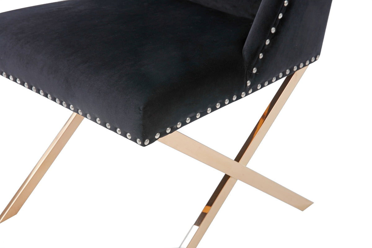 Alexia Modern Black & Rosegold Dining Chair
