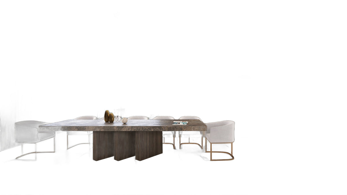 Yukon Modern White Fabric and Antique Brass Dining Chair