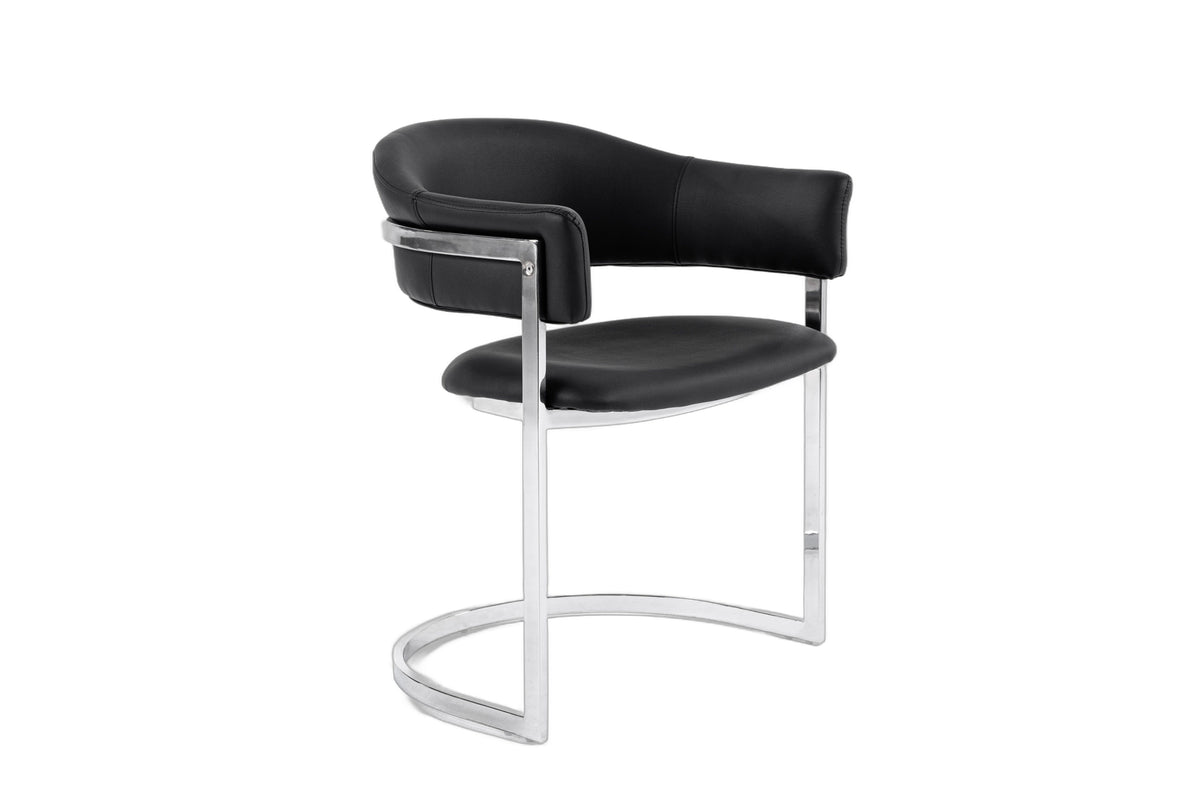 Allie Contemporary Black Leatherette Dining Chair