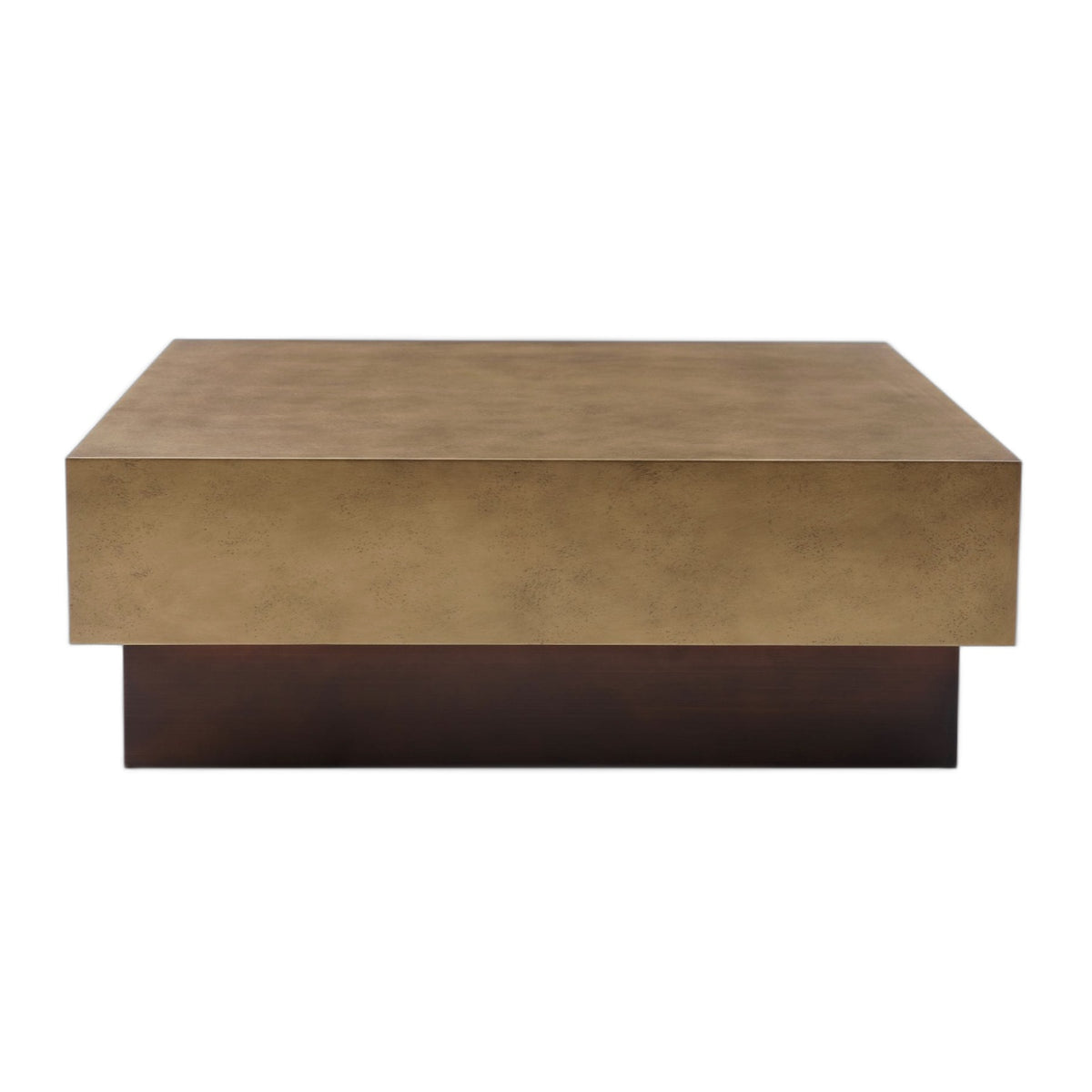 Derek - Modern Metal & Antique Copper Coffee Table