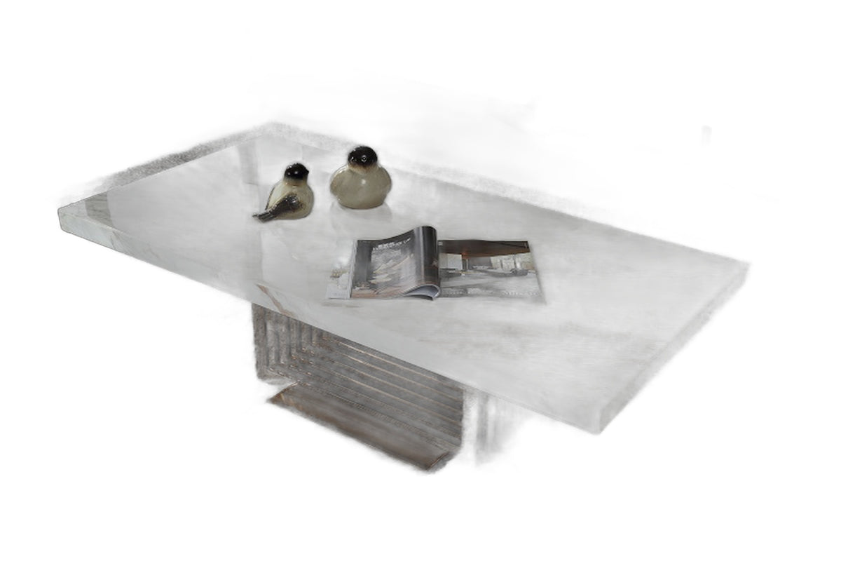 Kingsley Modern Marble & Rosegold Coffee Table