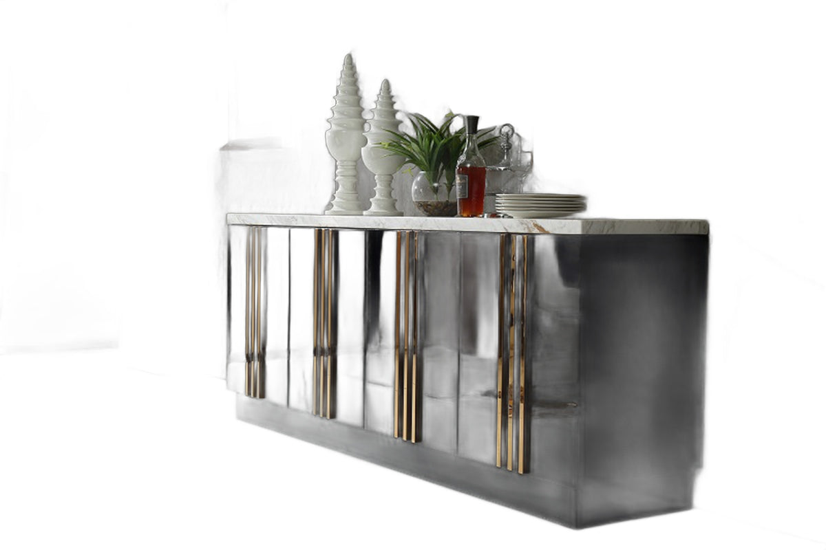 Kingsley Modern Marble & Rosegold Buffet