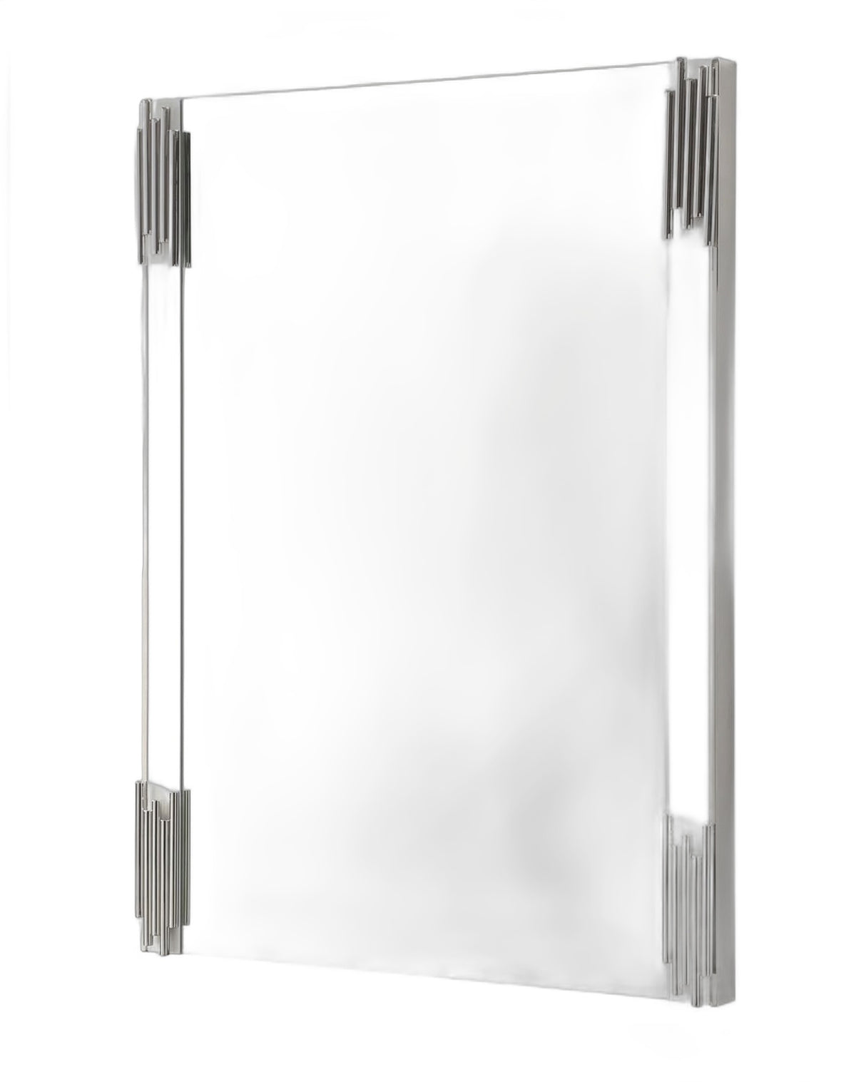 Token - Modern White & Stainless Steel Mirror