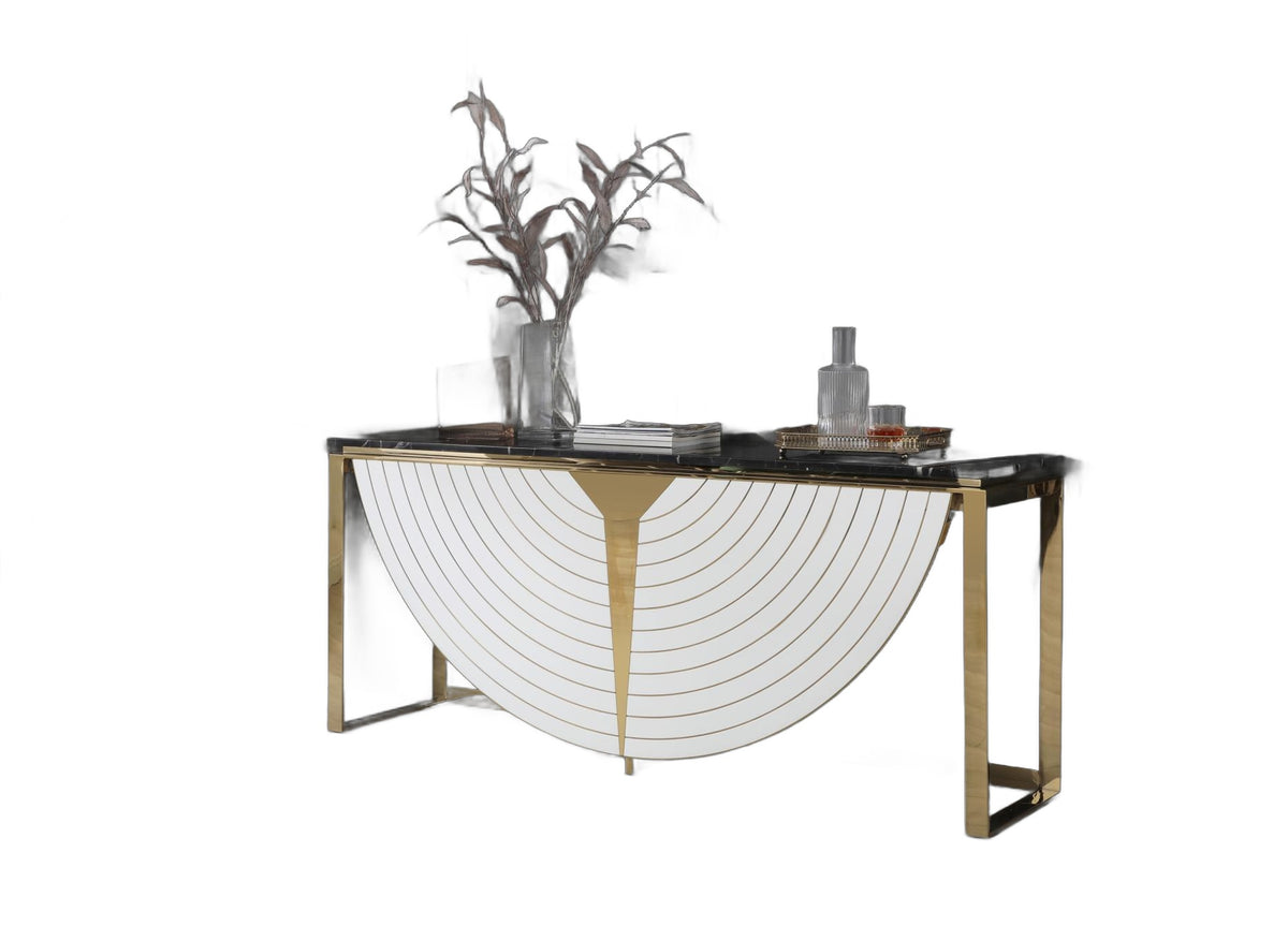 Flavio - Gold + Marble Console Table