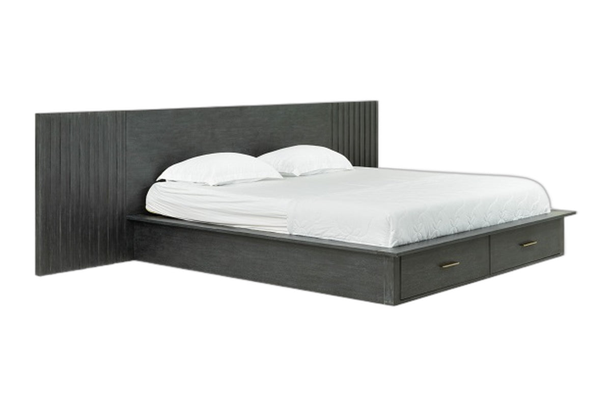 Manchester- Contemporary Platform Dark Grey EK Bed