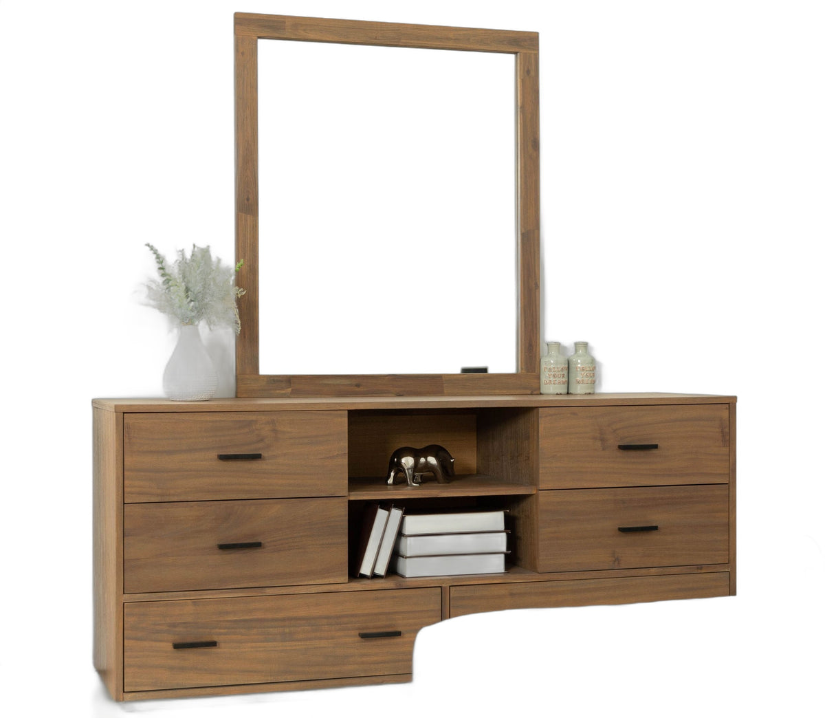 Fantasia - Contemporary Walnut Mirror