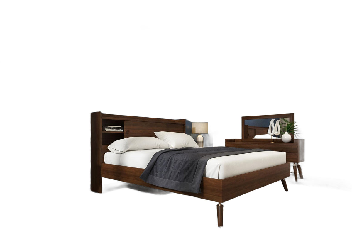 Sutton - Queen Mid-Century Elisa Acacia Wood Bed